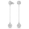 Una Angelic Drop Earrings Round Cut, White, Rhodium Plated