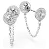 Una Angelic Drop Earrings Round Cut, White, Rhodium Plated