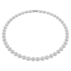 Una Angelic Necklace Round Cut, Medium, White, Rhodium Plated