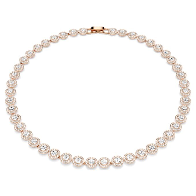 Una Angelic Necklace Round Cut, Medium, White, Rose Gold-Tone Plated Una Angelic Necklace Round Cut, Medium, White, Rose Gold-Tone Plated