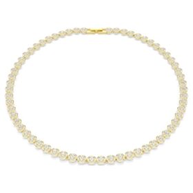 Una Angelic Necklace Round Cut, Small, White, Gold-Tone Plated