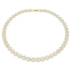 Una Angelic Necklace Round Cut, White, Gold-Tone Plated
