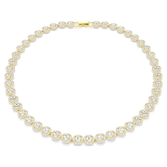 Una Angelic Necklace Round Cut, White, Gold-Tone Plated Una Angelic Necklace Round Cut, White, Gold-Tone Plated