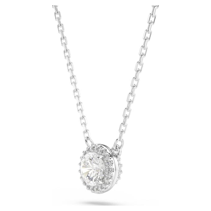 Una Angelic Pendant Round Cut, Pavé, White, Rhodium Plated Una Angelic Pendant Round Cut, Pavé, White, Rhodium Plated