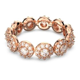 Una Angelic Ring Round Cut, White, Rose Gold-Tone Plated
