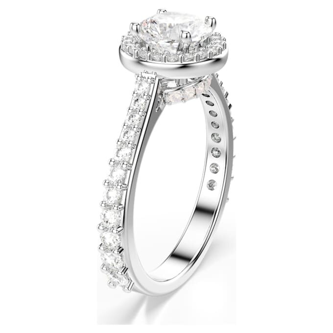 Una Angelic Ring Round Cut, White, Silver-Tone Finish Una Angelic Ring Round Cut, White, Silver-Tone Finish