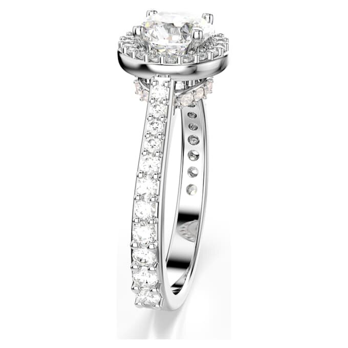 Una Angelic Ring Round Cut, White, Silver-Tone Finish Una Angelic Ring Round Cut, White, Silver-Tone Finish