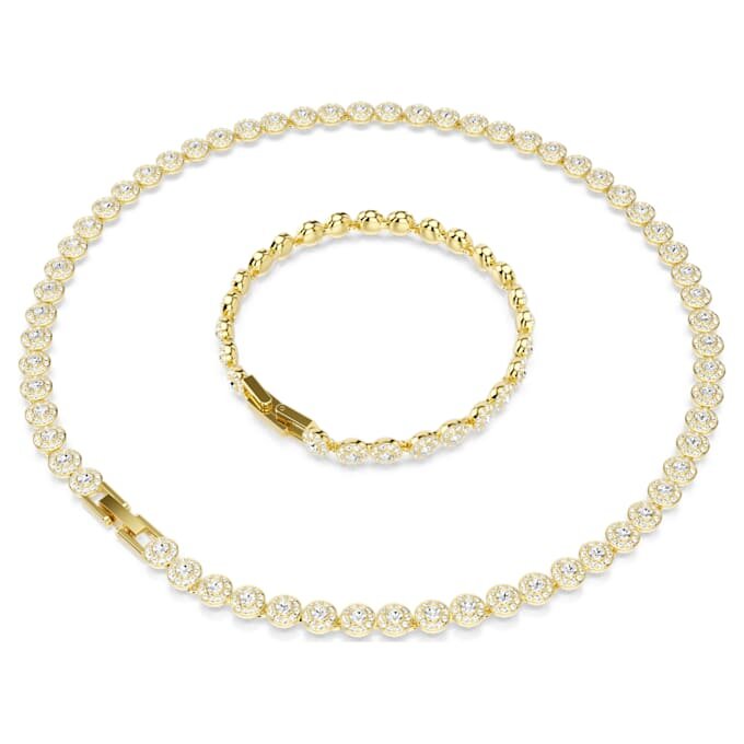 Una Angelic Set Round Cut, White, Gold-Tone Plated Una Angelic Set Round Cut, White, Gold-Tone Plated
