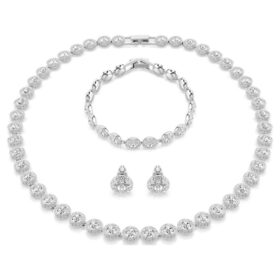 Una Angelic Set Set (3), Round Cut, White, Rhodium Plated