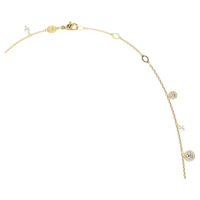 Una Angelic Strandage Crystal Pearl, Round Cut, White, Gold-Tone Plated Una Angelic Strandage Crystal Pearl, Round Cut, White, Gold-Tone Plated