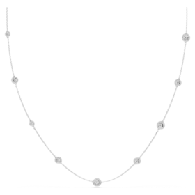 Una Angelic Strandage Round Cut, White, Rhodium Plated