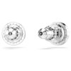 Una Angelic Stud Earrings Round Cut, Pavé, White, Rhodium Plated