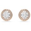 Una Angelic Stud Earrings Round Cut, Pavé, White, Rose Gold-Tone Plated Una Angelic Stud Earrings Round Cut, Pavé, White, Rose Gold-Tone Plated