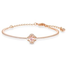 Una Bangle Clover, Pink, Rose Gold-Tone Plated