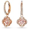 Una Drop Earrings Clover, Pink, Rose Gold-Tone Plated