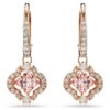 Una Drop Earrings Clover, Pink, Rose Gold-Tone Plated