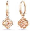 Una Drop Earrings Clover, Pink, Rose Gold-Tone Plated