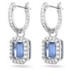Una Drop Earrings Octagon Cut, Blue, Rhodium Plated Una Drop Earrings Octagon Cut, Blue, Rhodium Plated
