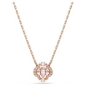 Una Necklace Clover, Pink, Rose Gold-Tone Plated