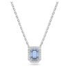 Una Necklace Octagon Cut, Blue, Rhodium Plated Una Necklace Octagon Cut, Blue, Rhodium Plated