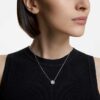 Una Necklace Round Cut, White, Rhodium Plated Una Necklace Round Cut, White, Rhodium Plated