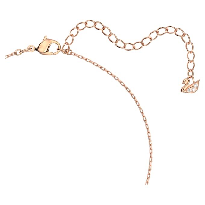 Una Necklace Round Cut, White, Rose Gold-Tone Plated Una Necklace Round Cut, White, Rose Gold-Tone Plated