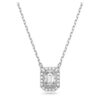 Una Pendant Octagon Cut, White, Rhodium Plated