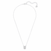 Una Pendant Octagon Cut, White, Rhodium Plated