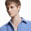 Una Pendant Octagon Cut, White, Rhodium Plated