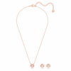 Una Set Mixed Cuts, Clover, Pink, Rose Gold-Tone Plated