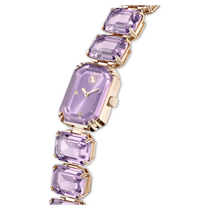 Watch Octagon Cut Bracelet, Purple, Champagne Gold-Tone Finish Watch Octagon Cut Bracelet, Purple, Champagne Gold-Tone Finish