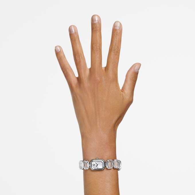 Watch Octagon Cut Bracelet, White, Stainless Steel Watch Octagon Cut Bracelet, White, Stainless Steel