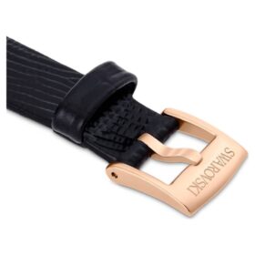 Watch Strap 13 Mm (0.51″) Width, Leather, Black, Rose Gold-Tone Finish Watch Strap 13 Mm (0.51″) Width, Leather, Black, Rose Gold-Tone Finish